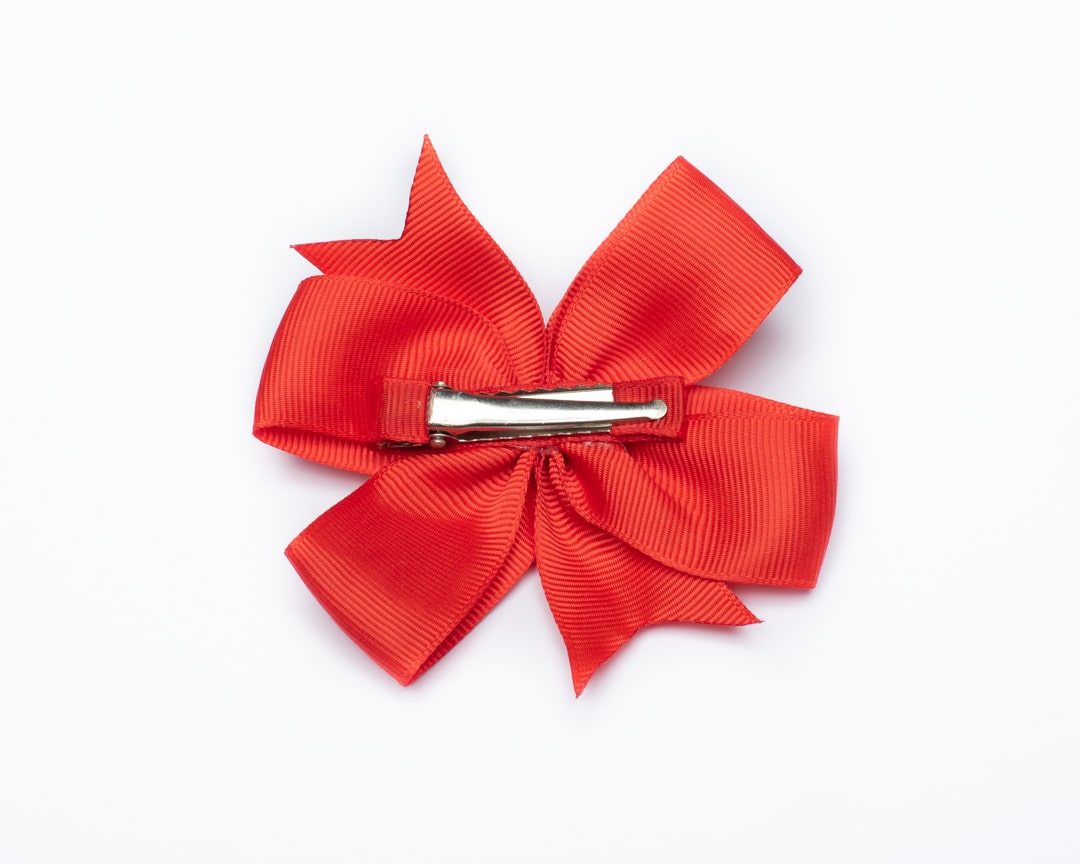 Big Red Party Bow on Alligator Clip with Straberry Embellishment