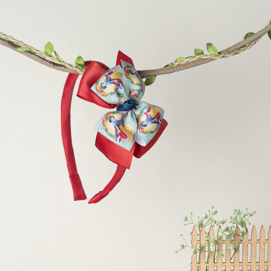 Princess Print Dual Bow on Hairband.