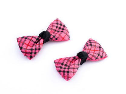 Checkered Bow on Alligator Pins - Hair Clips
