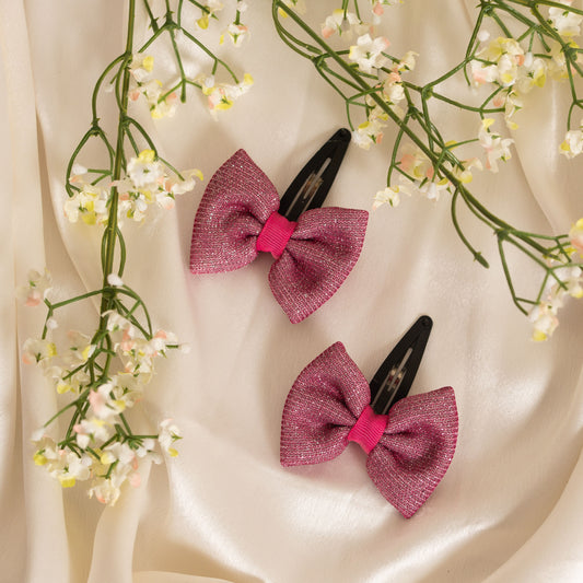 Ribbon Candy - Shiny Party Bow on Tic-tac Pin - Pink